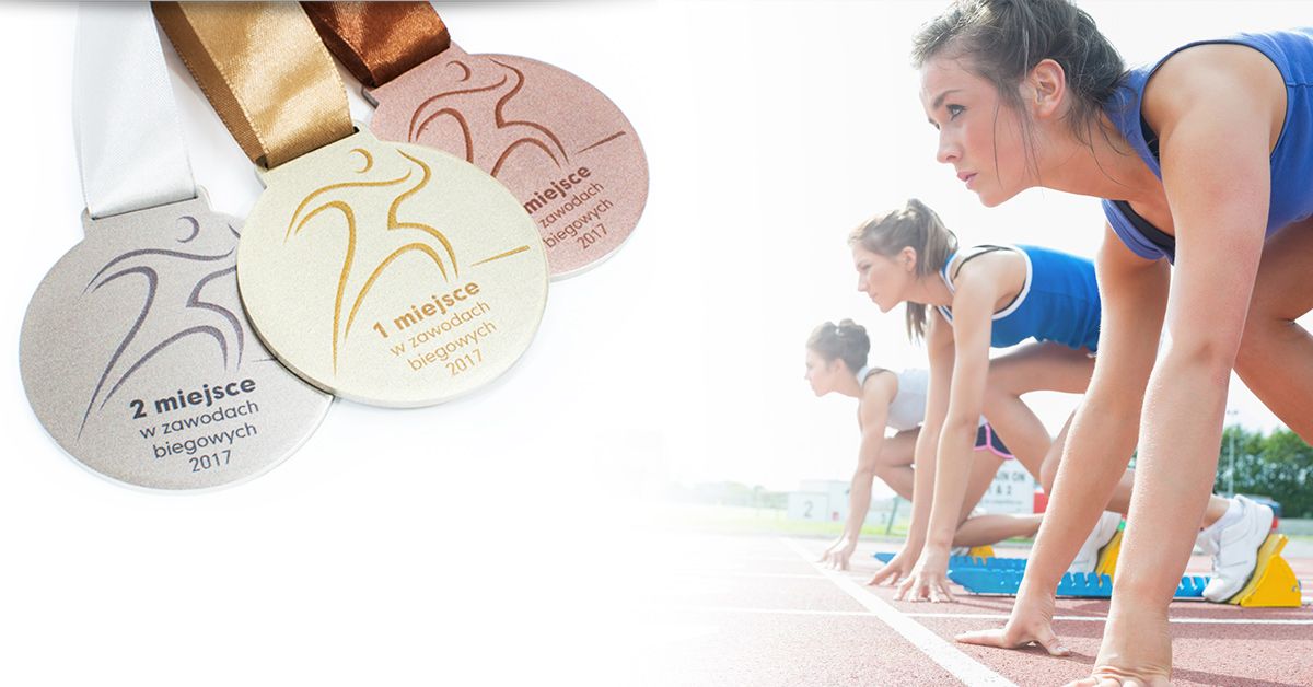 Medale dla uczestników zawodów biegowych